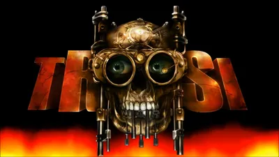 image of the Pixel graphic Metal Skin Slidetro Skull by Forcer